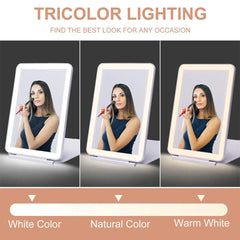 Foldable LED Touch Screen Makeup Mirror